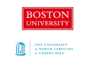 Slanted logo of Boston University and University of North Carolina at Chapel Hill